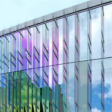 Textured Dichroic Glass Building Facade
