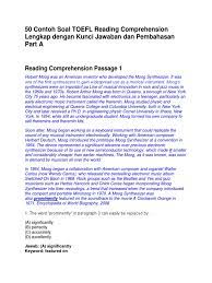 Maybe you would like to learn more about one of these? 50 Contoh Soal Toefl Reading Comprehension Lengkap Dengan Kunci Jawaban Dan Pembahasan Part A Pdf Human Tooth Oral Hygiene