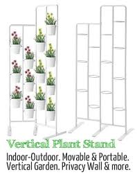 This Vertical Plant Stand Can Be Used As A Privacy Wall Herb Garden Or Indoor Decor It Saves Space It S Portab Metal Plant Stand Plant Stand Vertical Garden