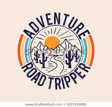 All original artworks are the property of freevector.com. Vintage Adventure Road Tripper Mountain And Cactus Illustration Outdoor Adventure Vector Graph Graphic Tshirt Design Vintage Graphic Design Adventure Design