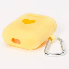Yellow Heart Silicone Earbud Case Cover Compatible With Apple Airpods In 2020 Earbuds Yellow Heart Case
