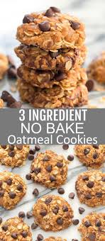 3 Ingredient Healthy No Bake Oatmeal Cookies Flourless Eggless Recipe In 2020 Healthy Baking Healthy Cookies Sugar Free Cookies