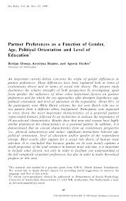 Check spelling or type a new query. Pdf Partner Preferences As A Function Of Gender Age Political Orientation And Level Of Education