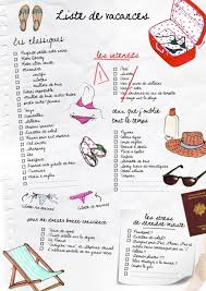 Liste De Vacances Liste De Vacances Check List Vacances Vacances