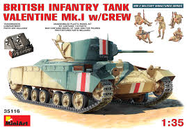 More than 8,000 of the type were produced in eleven marks, plus various specialised variants. Miniart 35116 British Infantry Tank Valentine Mk I W Crew