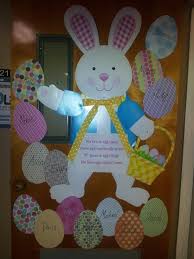 This easter home decor idea can be used as a pretty spring centerpiece or an accent decoration elsewhere in your home—and it's so easy to make. Easter Door Decoration Idea 1 Crafts And Worksheets For Preschool Toddler And Kinder Easter Classroom Door School Door Decorations Door Decorations Classroom