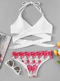 Cross Wrap Mix And Match Bikini Setfor Women Romwe Bikinis Mix Bikini Mix And Match Bikini