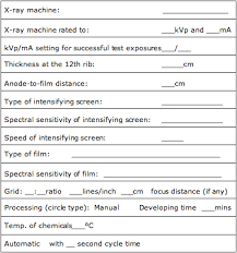 Creating X Ray Exposure Charts Making A Mas