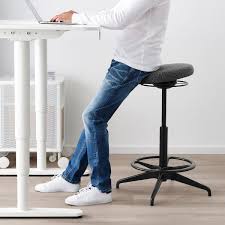Lidkullen Tabouret Assis Debout Gunnared Gris Fonce Ikea Ikea Active Sitting Standing Desk Chair