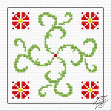 Loop method for beginning cross stitch. Free Patterns Ornaments Gvello Stitch