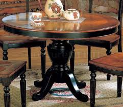 Table measurement is 44w x 44l x 30h and the chairs are 17.25w x 21.75d x 38.5h. Two Toned Dining Room Furniture W Choice Of Round Or Oval Table Painted Kitchen Tables Kitchen Table Redo Round Kitchen Table
