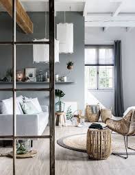 Living Room Grey White Natural Elements Interior Design Home Living Room Home Decor