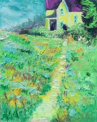 See more ideas about flower painting, flower art, floral art. Yellow House In Field Of Flowers Painting By Linda Woolven Saatchi Art