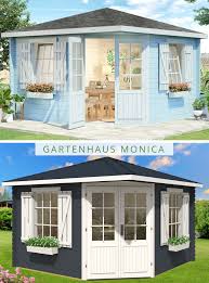5 Eck Gartenhaus Monica 40 Royal Iso Das Klassische Holz Gartenhaus Inklusive Fensterladen Und Blumenkasten 5 Eck Gartenhaus Gartenhaus Anbau Gartenhaus