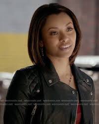 Bonnie's black halterneck dress