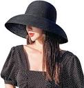FAYTEK Women's Vintage Hepburn Straw Sun Hat Bell Shaped Wide Brim ...