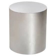 Interlude Aubrey Modern Classic Polished Silver Cylinder Side Table In 2020 Side Table Small Accent Tables Modern Floor Mirrors