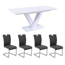 Check spelling or type a new query. Reggio White High Gloss 120cm Extending Dining Table 4 Ultimate Grey Chairs