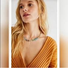 Free People Millefiore Glass Beaded Necklace