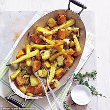 Leave space for festive spiced red cabbage, sweet glazed parsnips and mustard coated carrots too. A Very Mary Christmas Honey Roasted Winter Vegetables Daily Mail Online