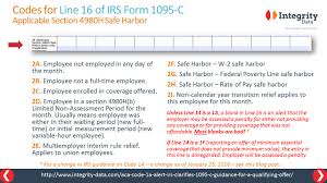 1095 C Reporting How To Use Affordability Safe Harbors For