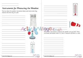 Vocabulary worksheet containing weather words and the seasons. Instruments For Measuring The Weather Worksheet
