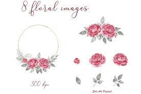 Blackpink rose 4 png pack #32 by liaksia. Dusty Rose Floral Frame Clipart Png Jpeg Watercolor By Solo Art Original Thehungryjpeg Com