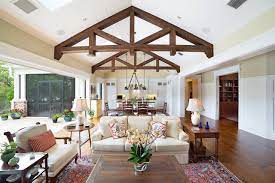 Exposed ceiling beams add visual interest, textural detail, and a framing quality that makes other elements pop. Low Ceiling Beam Living Room Ideas Photos Houzz