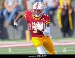 ***: ULM's Marcus Green #3 catches a pass near the ...