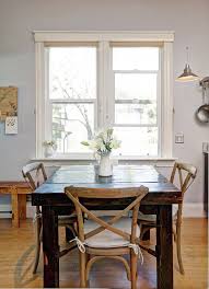 5 Secrets To Mixing Multiple Wood Finishes Dark Wood Dining Table Wood Dining Room Rustic Table And Chairs