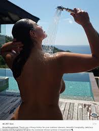 Sensuous brunette gets caught fingering herself in the bathroom. Ashley Graham Naked As She Bathes Herself Near Private Pool On Seychelles Holiday Daily Mail Online