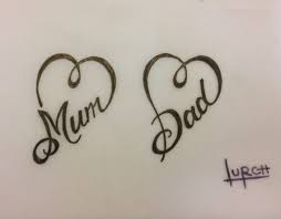 Small Feminine Tattoo Design Mum Dad Heart Forever Love Parents Tat Small Feminine Tattoos Mum And Dad Tattoos Feminine Tattoos