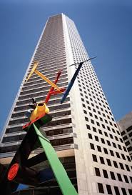 Jpmorgan Chase Co Tower Hines Project for a monument on the large terrace of the museum are colorful sculptures miro. hines