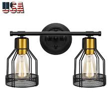 You can still style the space in a modern way but with more masculine and distance nuances. Industrial Bathroom Vanity Light Metal Black Cage Wall Sconce 2 Light Fixtures Ebay