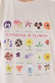 Womens White Language Of Flowers Chart Tee In 2019