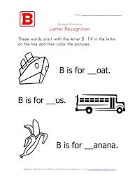 · backgammon · backpack · bacterium · bad · badger Letter B Alphabet Recognition Worksheet All Kids Network