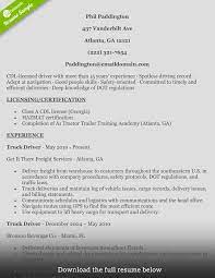 How To Write A Perfect Truck Driver Resume With Examples Resume Examples Driver Job Job Description Template