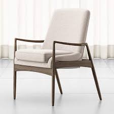Yaheetech mid century dining chairs armless with backrest modern kitchen chairs metal legs fabric leather seat set of 4, black. Ashton Midcentury Dining Arm Chair Reviews Crate And Barrel