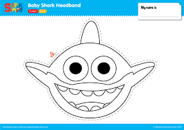 Printable baby shark template, shark svg printable cut pdf zoom, shark birthday. Baby Shark Headband Super Simple