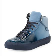 Jimmy Choo | Shoes | Jimmy Choo Size 8 Argyle Mens Lacquered Suede Dgrad  Hightop Sneakers Blue | Poshmark