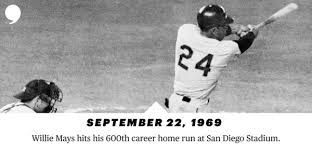 Image result for willie mays hits 600th career