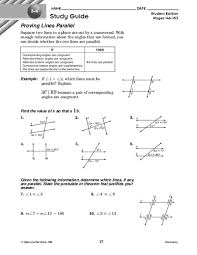 Proving Lines Parallel Worksheet For 10th Grade Lesson Planet