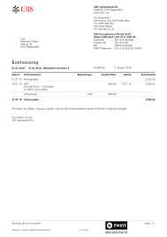 Personlich Ubs Safe Kontoauszug Auszug