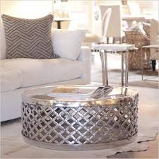 Lennox Drum Coffee Table Silver Coffee Table Living Room Playroom