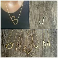 Cozy:sideways initial necklace is designed at the optimal size to fit over your neck it has a 5cm extension chain,you can adjustable crafts:featuring a delicate vacuum electroplating process, it glistens in sunlight, and does not fade. Jewelry Large Sideways Initial Necklace Gold Silver Rose Poshmark