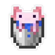 Where can you find an axolotl in the wild? Axolotl Bucket Minecraft Sticker By Minemarket In 2021 Minecraft Stickers Small Pixel Art Painting Minecraft