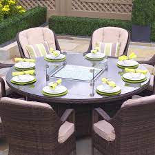 Direct Wicker Turnbury Large 70 8 In Propane Round Brown Wicker Gas Fire Pit Table With Tempered Glass Surround Pag 1108 Round Table The Home Depot Fire Pit Sets Gas Firepit Round Outdoor Dining Table