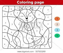 This cute little woodland animal makes an adorable addition to your kids coloring book or even as an art project for preschool or kindergarten. Number Coloring Page Vector Photo Free Trial Bigstock