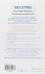 Pour écrire votre lettre de signalement de harcèlement moral, vous pouvez vous fonder sur l'exemple suivant. 500 Lettres Pour Tous Les Jours Hors Collection Pratique French Edition Larousse 9782035854377 Amazon Com Books