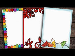 Basic shapes combine to make much more elaborate drawings. Red Border Designs On Paper Border Designs Project Work Designs Borders For Projects You Paper Art Design Page Borders Design Colorful Borders Design
